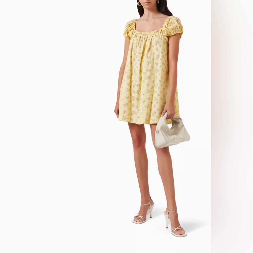 DOEN Julie Mini Dress in Sunshine Bouton De Rose Print, Size Large - Picture 4 of 11